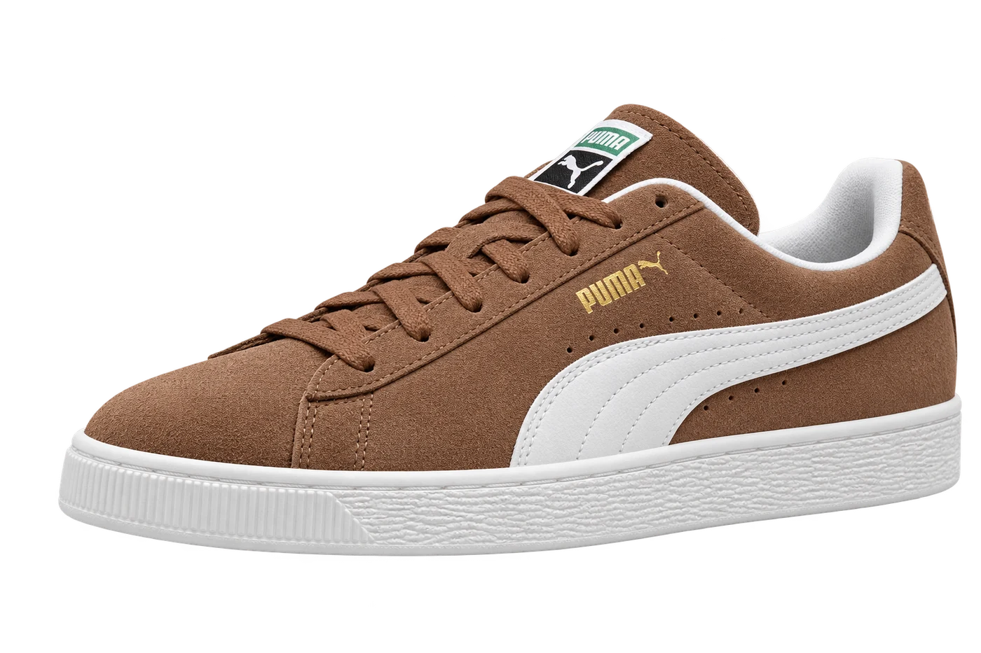 Illustrated suede low-top sneaker inspired by late 1960s footwear